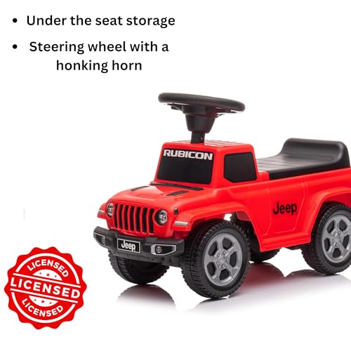 Best Ride On Cars Jeep Gladiator Ride-On Push Car Combo, Foot-to-Floor Design, Realistic and Stylish Kids Car, Honking Horn, Under-Seat Toy Storage, for Ages 18 Months - 3 Years, Red - Thumbnail 7