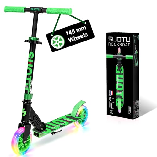 SUOTU Patinete Niño, 145 mm Ruedas, Scooter con Luces para Niños 3-12 Años