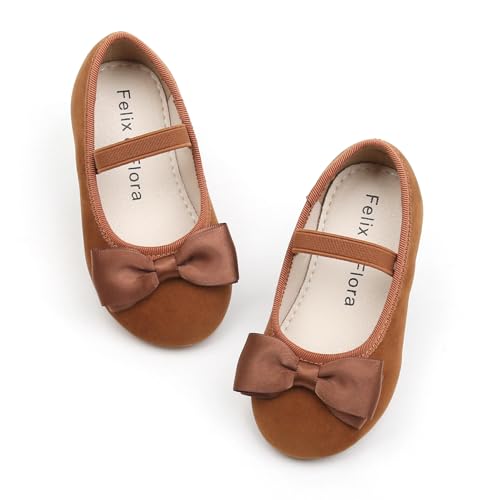 Image of Felix & Flora Toddler Flower Girl Dress Shoes - Girl Ballet Flats Party School Shoes Wedding