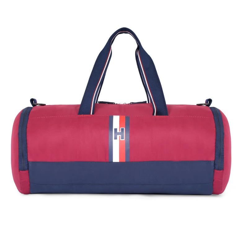 Halifax Unisex Duffel Gym Bag - Burgundy+Navy | Padded & Adjustable | 29 L Capacity | Water Resistant | No. of Compartment: 1 | Shoe Compartment-image-6