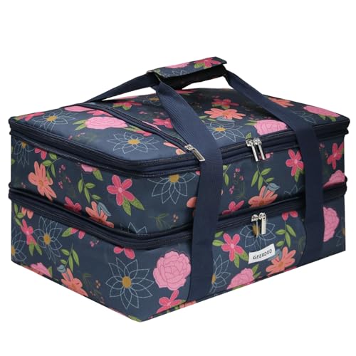 Double Insulated Casserole Carrier 9x13, Blue Floral