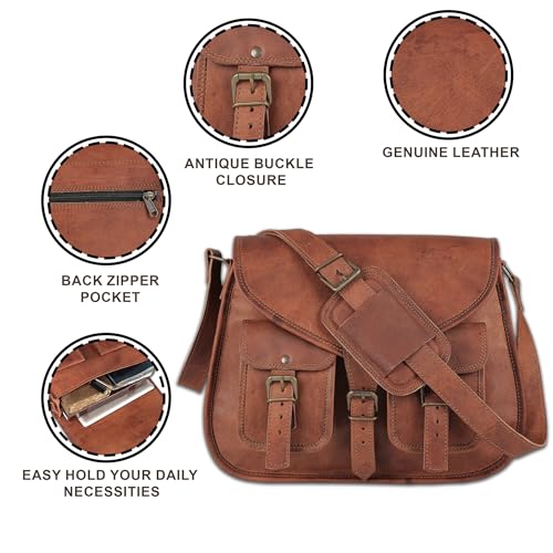 Bolso de cuero para mujer 14 pulgadas miniatura 6