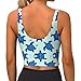 Women Girls Yoga Bras U-Shaped Back Comfortable Sweat Vest with Pads Elastic Sportswear for Gym Fitness, for Ocean Animal Turquoise Blue Sea Turtles