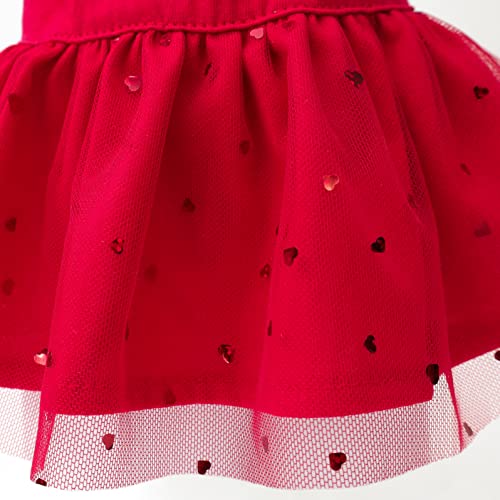 Fitwarm 2-Pack Dog Xoxo Tulle Dress, 100% Cotton Dog Clothes For Small Dogs Girl, Cat Apparel, Red, Medium #TOP7