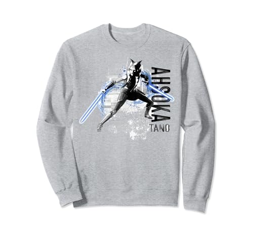 Sweatshirt Star Wars The Clone Wars Ahsoka Tano vêtement coton geek noir