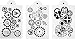 Hyamass 3pcs Gear Pattern Rectangle Shape Hollow Out Painting Stencils Drawing Templates with Handle
