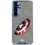 Skinit Clear Phone Case Compatible with Galaxy S25 FE - Officially Licensed Marvel Captain America Shield Break Design