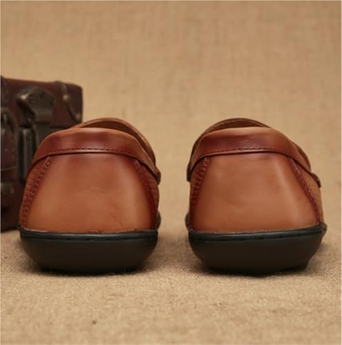 Men's Classic Anti-Slip Resistant Slip On Breathable Lightweight Leather Lightweight Loafers Shoes4