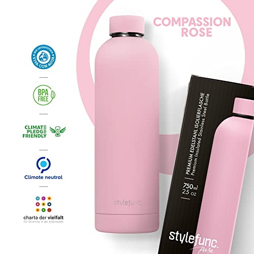 stylefunc. Pure Stainless Steel Drinking Bottle, 500 ml, 750 ml & 1 litre Leak-Proof Thermos Flask - Image 2