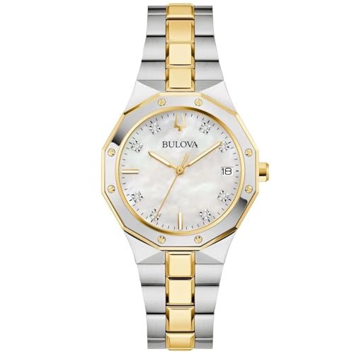 Bulova Women'S Analogue Quartz Watch With Stainless Steel Strap 98P234