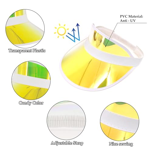 Image of Surkat Plastics Clear Sun Visors UV Protection Hat Cap Headwear Sunhat for Golf Tennis Beach Cycle