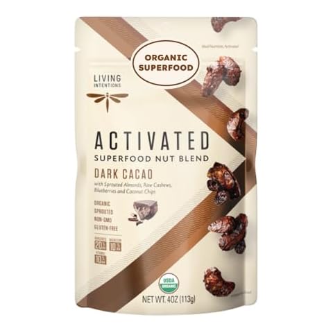 Living Intentions Activated Superfood Nut Blends, Gluten Free, Vegan, Organic, Paleo, Dark Cacao, 4 Ounce Cover