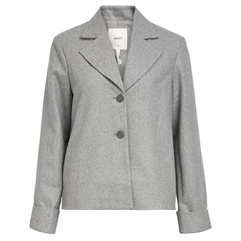 OBJECT Objnicole L/S Wool Jacket Noos, jasnoszary melanżowy, 40