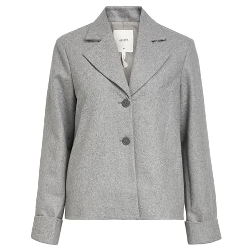 OBJECT Objnicole L/S Wool Jacket Noos, jasnoszary melanżowy, 40