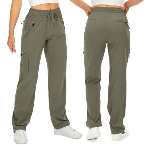 Image of Q - RIOUS Women's Parachute Pants Quick Dry Lightweight Safari Pants Zipper Pockets