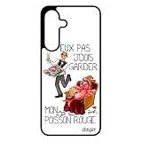 Coque Silicone S25 FE j'peux Pas j'dois Garder Mon Poisson Rouge Case Humour Blanc Je Pas Cher Humoristique Drole TPU pour Samsung Galaxy
