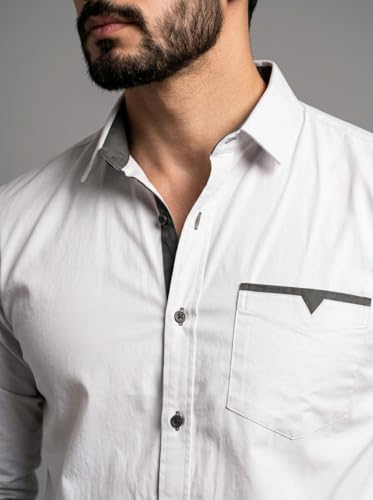 Image of Amazon Brand - INKAST Cotton Shirt for Men | Regular Fit Full Sleeve Casual Shirt | Stylish Formal Office Wear Shirts for Men | Soft Comfortable Breathable Cotton Fabric | Fashionable Office Wear