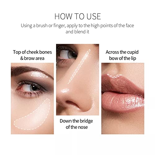 Ynzon Face Highlighter Palette Shimmer Glitter Highlight Contouring Palette Natural Nude Shiny Contour High Gloss Makeup Illuminator Highlighter Concealer (04#) #TOP5