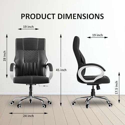 Image of FUGO FG21 Ergonomic Office Chair,Adjustable Height,Cushioned Back&Seat,Tilting Mechanism,Heavy Duty Metal Base,Dual Nylon Casters,Comfortable Desk Chair for Work,Home Office,3-Year Warranty (Black)