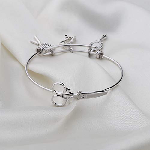 Kuiyai Hairdresser Hair Stylist Charm Bracelet Hairstylist Graduation Gift (Scissor Bangle) #TOP2