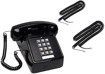 iSoHo Phones Retro Landline Phone, 2500 Desk, Emergency Backup, Black