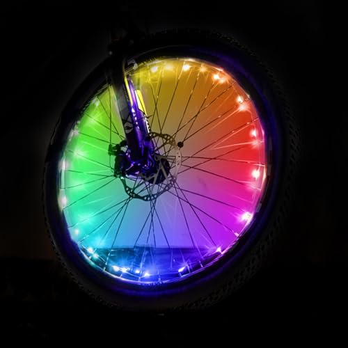 Bike Wheel Lights LED Accessories Flash Lamp 2 Tire Packs Night Cycling Bicycle Wheel Spoke Cycle Light Kids Strips Multicolor Waterproof Outdoor Toys for Boys Girls Adults All Angles Ultimate Safety