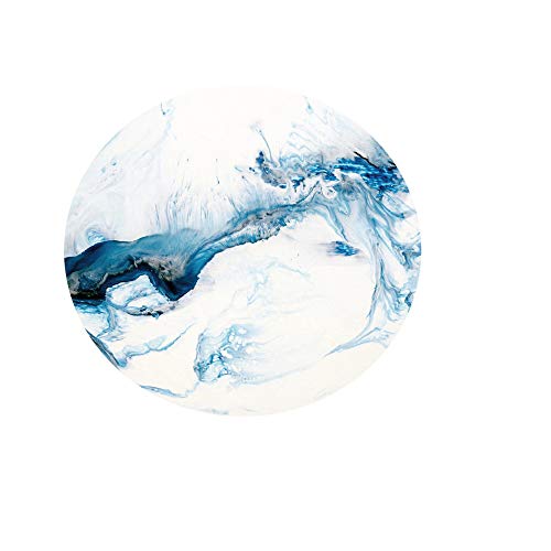 Mantel Antimanchas Redondo, Chickwin Mantel de Mesa Impermeable Diseño de Borde Elástico, Mantel de Piedra 3D para Comedor, Fiestas, Cena de Vacaciones, Cocina (Mármol Azul Oscuro,90cm) Cover