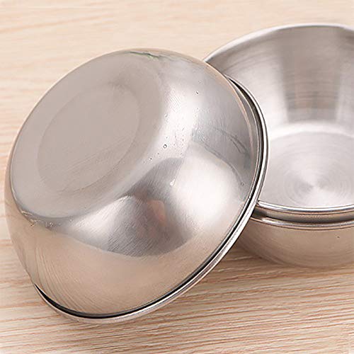 Lomodo 12 Pack Stainless Steel Sauce Bowls Round Seasoning Dishes Mini Saucers Dishes Sushi Dipping Bowel Appetizer Plate (3.23 Inch X 1.18 Inch X 2.05 Inch) #TOP2