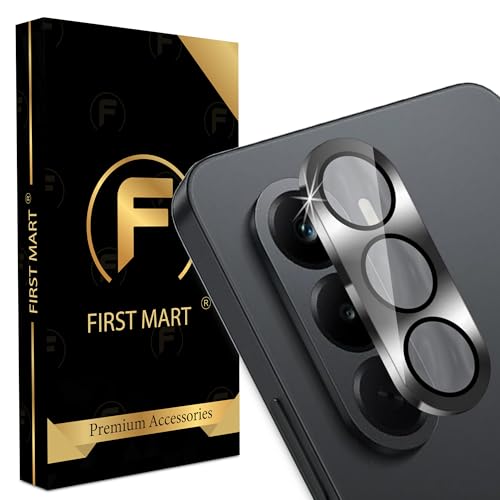 Image of FIRST MART Black Camera Ring Guard Protector for OnePlus Nord CE 6 lite | Tempered Glass with Metal Alloy Rings, HD Clear, Scratch Resistant, Case-Friendly | Pack of 1