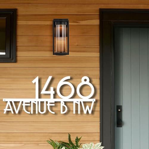 Image of Metal Address Signs for Houses - Custom House Numbers for Outside Rustproof | Personalized Address Numbers Sign Plaque for House, 3D Shadow Effect Easily Readable Wall Art Sign, Multiple Colors and Sizes