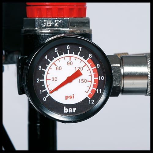 Einhell Kompressor TE-AC 110/6 Silent Plus (550 W., max. 8 bar, 6 l-Tank, 110 l/min Ansaugleistung, Motordrehzahl 1450 min^-1, Manometer, Schnellkupplung, ölfrei)