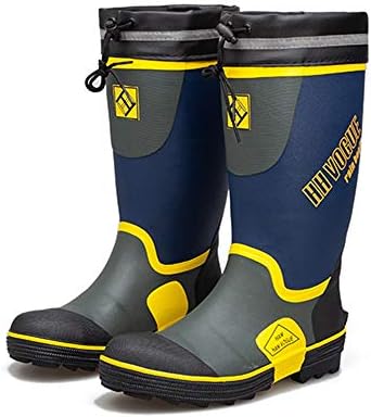 yellow rubber work boots