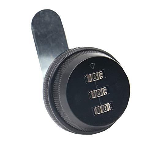 Liuer 3 Código Digital Cerradura de combinacion de codigo,Cerradura de combinacion de codigo de aleacion sin llave de caja de correo del poste y de armario,1pcs(Negro)