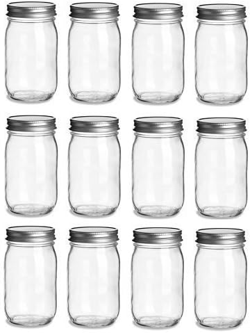 Nakpunar - Tarros de vidrio con tapas de 2 onzas, 4 onzas, 8 onzas y 16 onzas