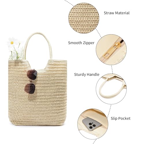 Bolso Tote tejido de playa para mujer grande miniatura 5