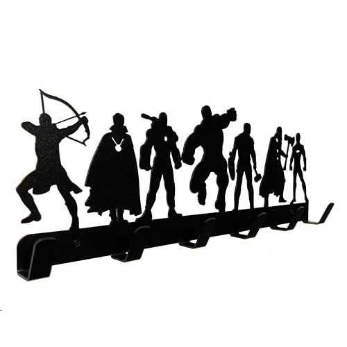 Superhero Coat Hook Wall Mounted 6 Hooks, Entryway Organizer, Modern Coat Hooks for Wall Mounting, Towel & Robe Rack with Superhero Theme- Heavy Duty, Decorative Hooks for Home, Bathroom - Image 3