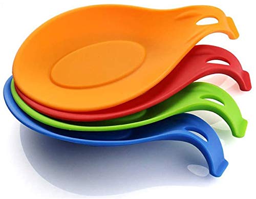 NEAR STOP Silicone Spoon Holders for Kitchen Accessories (Multicolour, 4, Medium)