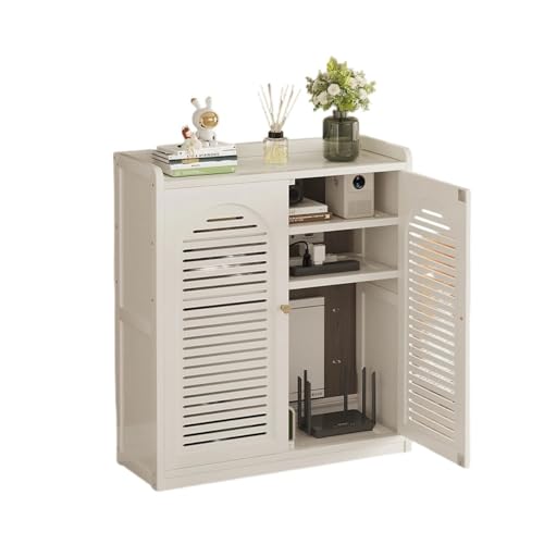 Hrzisda スリムでコンパクトな、放熱性に 扉付き木製ルーター収納ボックス。スタイリッシュで通気性に優れ、配線を隠蔽。多層構造。オフィス、リビング、玄関など、様々な場所で活躍します。スマホスタンド、Wi-Fi収納ラック、パンチフリー設置などにも最適です