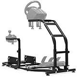 Marada Racing Sim Cockpit Stand Stable Frame Adapt to PXN, Thrustmaster, Logitech G29, G920, T300RS, T150 Height & Length Adjustable Simulation Steering Wheel Mount Shifter and Pedal Not Included