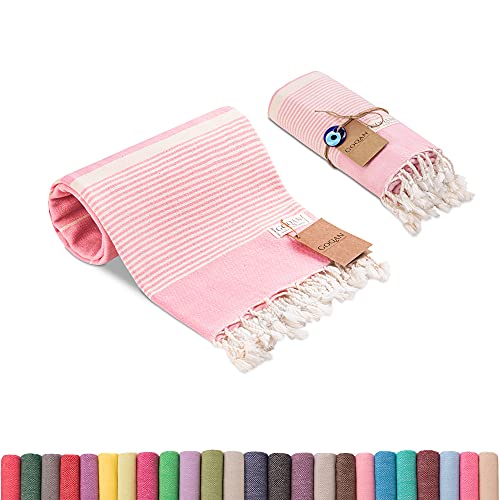 Realgrandbazaar Luna Turkish Towels Beach Towels%100 Cotton Prewashed Sandfree Quick Dry Soft 39X71 Bath Turkish Towel Beach Towel For Adults Oversized Clearance Goqan (Sugar Pink) #TOP9