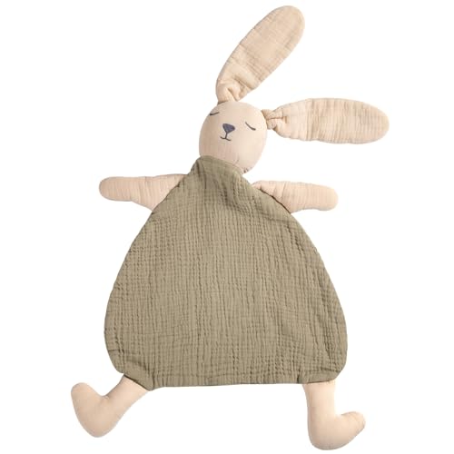 Image of lulumoon Bunny Baby Security Blanket: Skin-Friendly Muslin Snuggle Lovey for Travel & Daycare - Newborn Gift for Baby Shower