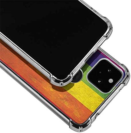 Skinit Clear Phone Case Compatible with Google Pixel 4a 5G - Distressed Rainbow Flag Design