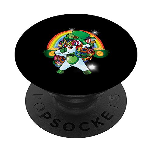 Kids St Patricks Day Dabbing Irish Unicorn Leprechaun Girls PopSockets PopGrip Intercambiable