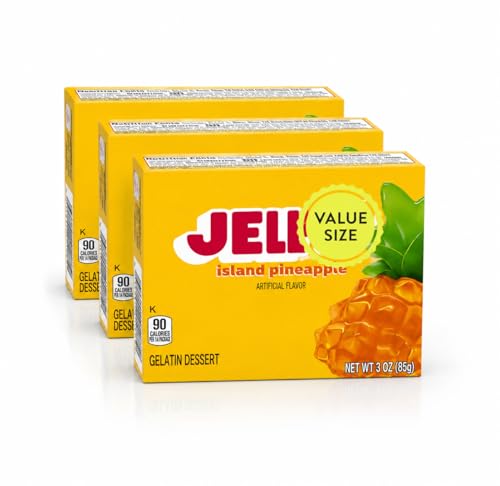 Island Pineapple Gelatin Dessert Mix, 3 oz Box (Pack of