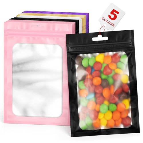ANZNKU 100-Piece Multicolor Mylar Bags