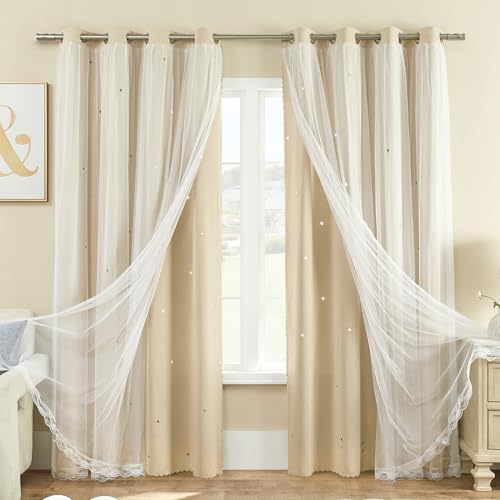 Image of XiDi Curtains for Bedroom Decor Beige34 /54 /1