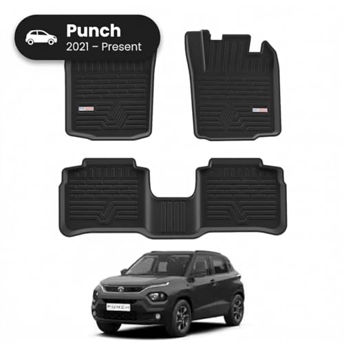 Image of 3D TPE Car Floor Mat for Punch (2021 Onwards) Custom Fit, Heavy Duty & Anti-Slip Punch Floor Mat | Easy to Clean, All Weather Resistant, Waterproof & Dustproof Car Foot Mat