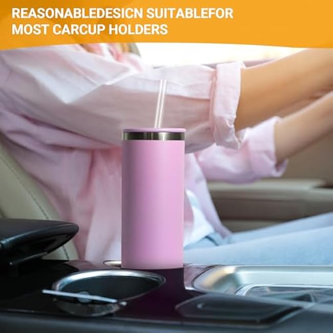 Tronco 18oz Stainless Steel Vacuum Insulated Tumbler with Straw, Spill-Resistant Lid, BPA-Free, Reusable Coffee Cup for Iced Tea, Water, Coffee or Smoothie and More, Gift for Men and Women