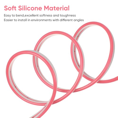 Tira de luz LED flexible COLLBATH 5 metros rosa con enchufe US miniatura 3