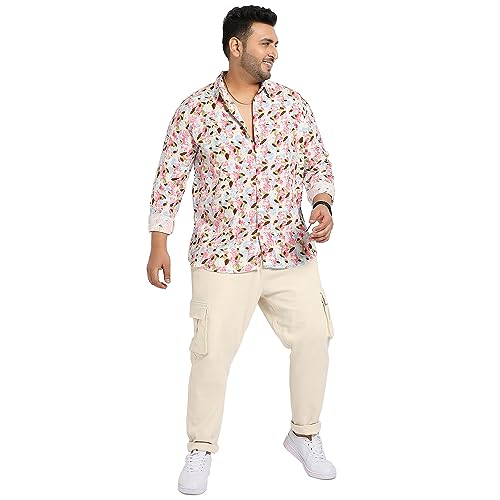 Image of Instafab Plus Men's Shirt for Casual Wear | Spread Collar | Plus-Size Fit | Long Sleeve | Button Closure | Cotton Shirt Crafted with Comfort Fit for Everyday Wear